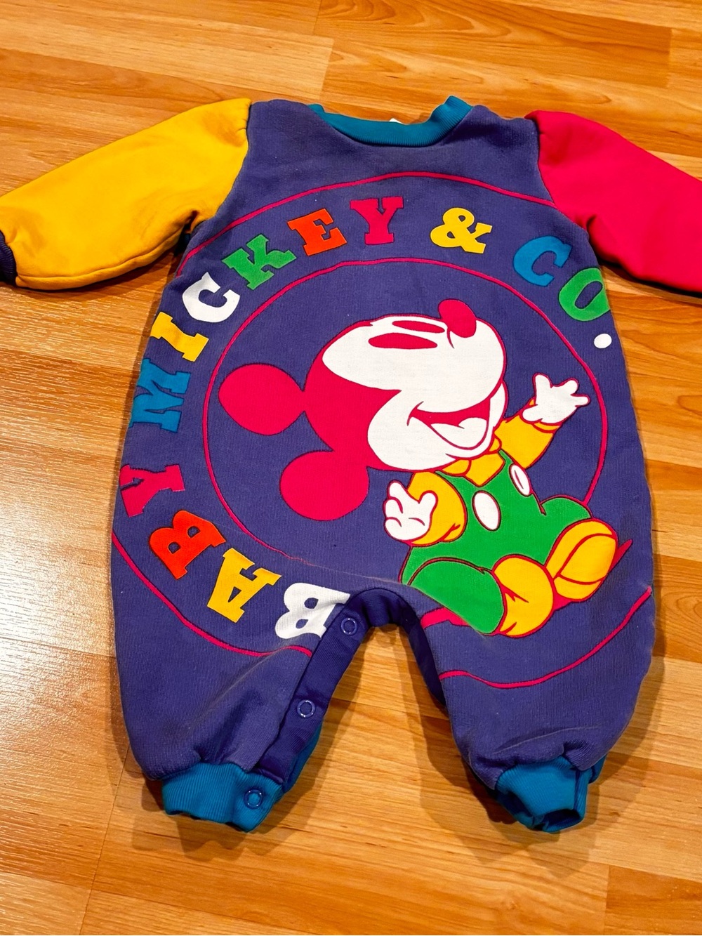 Baby Mickey & Co. Vintage Multicolor One-Piece Romper